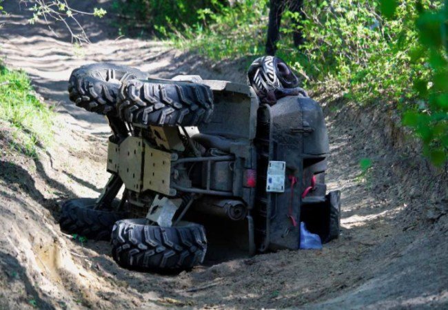 Crashed ATV on a trail in the Grand Junction area insured by Ideal Insurance Agency